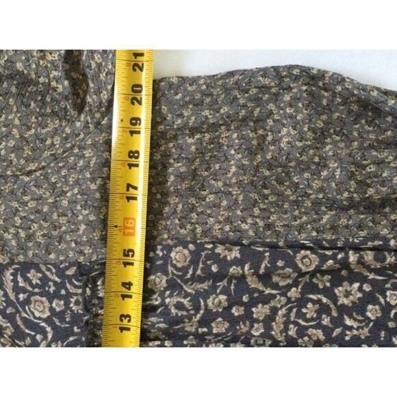 VEVERT Plus Size 1X Boho Print Lantern Sleeve Tassels Tie Neck Blouse‎ NWT - Picture 7 of 8